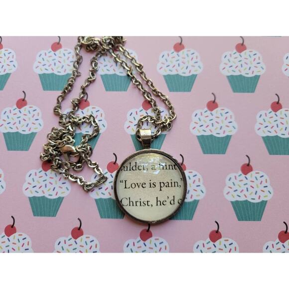 no brand Jewelry - Love is Pain pendant necklace made from The Kiss Curse book pages